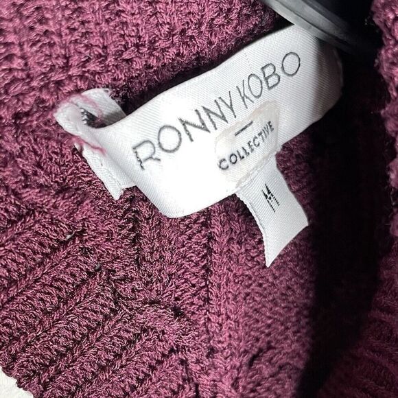 RONNY KOBO Collective Sweater Dress Women Medium Backless Midi Dark Red - Picture 13 of 14